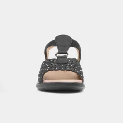 Softlites Serenity Womens Black Diamante Sandal