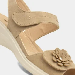 Softlites Shelby Womens Taupe Easy Fasten Sandal