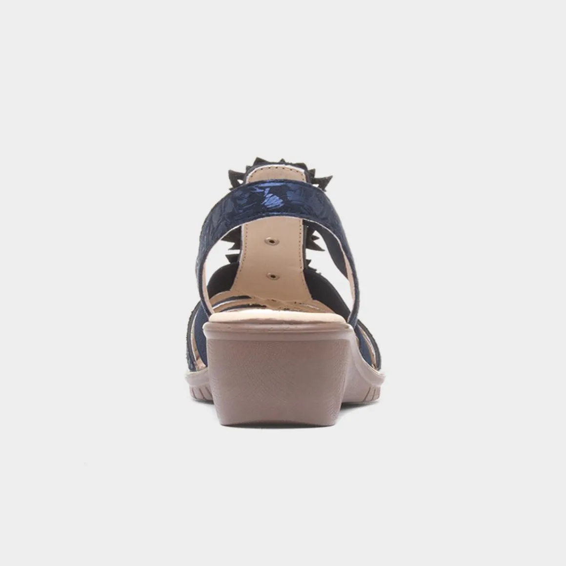 Softlites Sindy Womens Navy Wedge Flower Sandal
