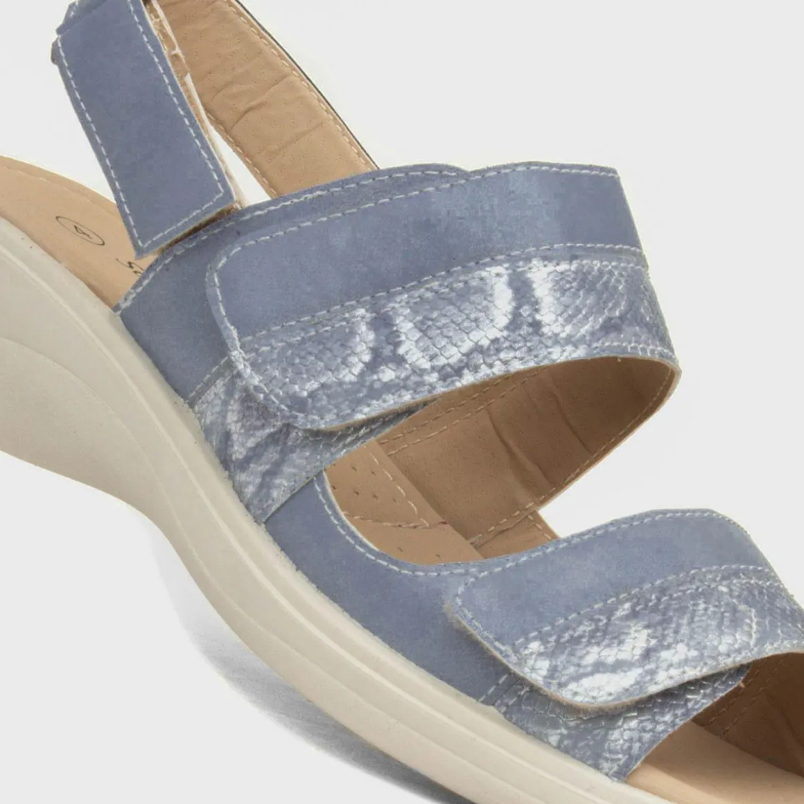 Softlites Stevie Womens Blue Easy Fasten Sandal