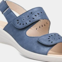Softlites Susan Womens Blue Easy Fasten Sandal