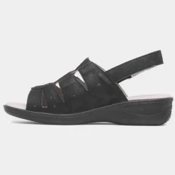 Softlites Synthia Womens Black Strappy Sandal