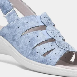Softlites Synthia Womens Blue Strappy Sandal
