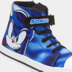 Sonic The Hedgehog Akira Kids Blue Hi Top Canvas