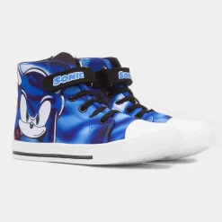 Sonic The Hedgehog Akira Kids Blue Hi Top Canvas