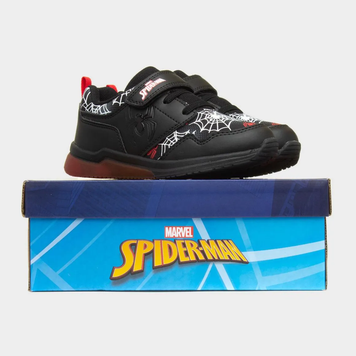 Spider-Man Kids Black Light Up Trainer