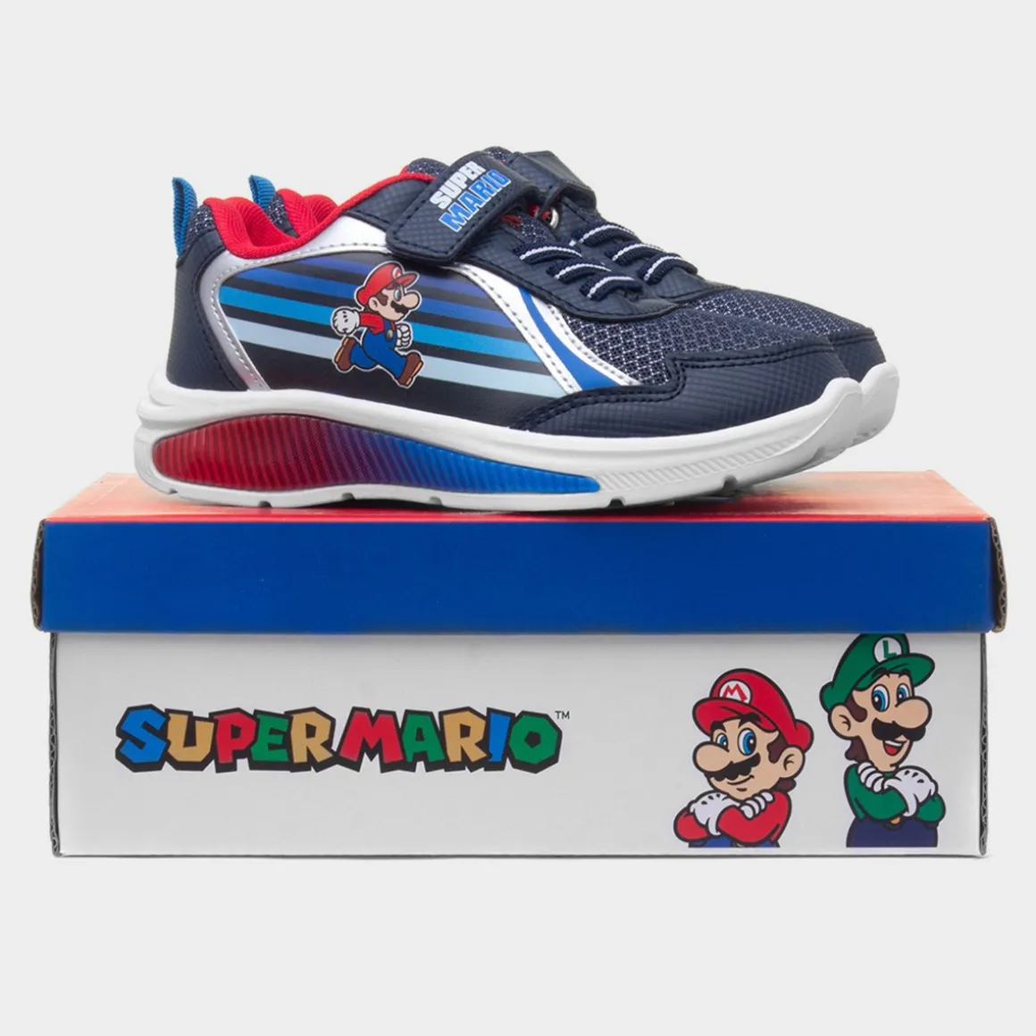 Super Mario Kids Navy Light Up Trainers