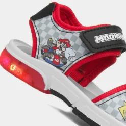 Super Mario Kids Red Easy Fasten Light Up Sandal