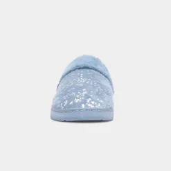 The Slipper Company Flora Womens Blue Mule Slipper
