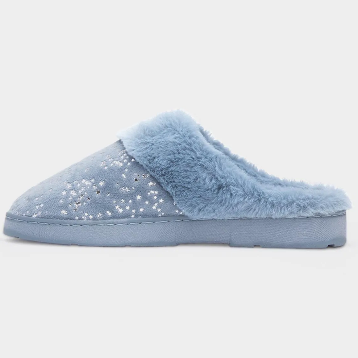 The Slipper Company Flora Womens Blue Mule Slipper