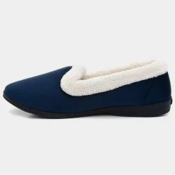 The Slipper Company Frida Womens Navy Velour Full