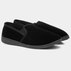 The Slipper Company Ian Mens Black Twin Gusset
