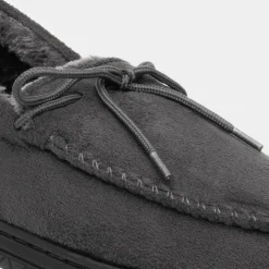 The Slipper Company Oscar Mens Grey Moccasin