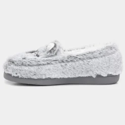 The Slipper Company Rebel Womens Grey Moccasin