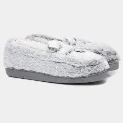 The Slipper Company Rebel Womens Grey Moccasin