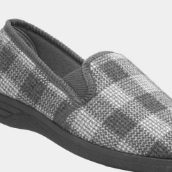 The Slipper Company Rich Mens Grey Slipper
