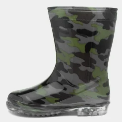Tide Boys Black & Green Camouflage Welly