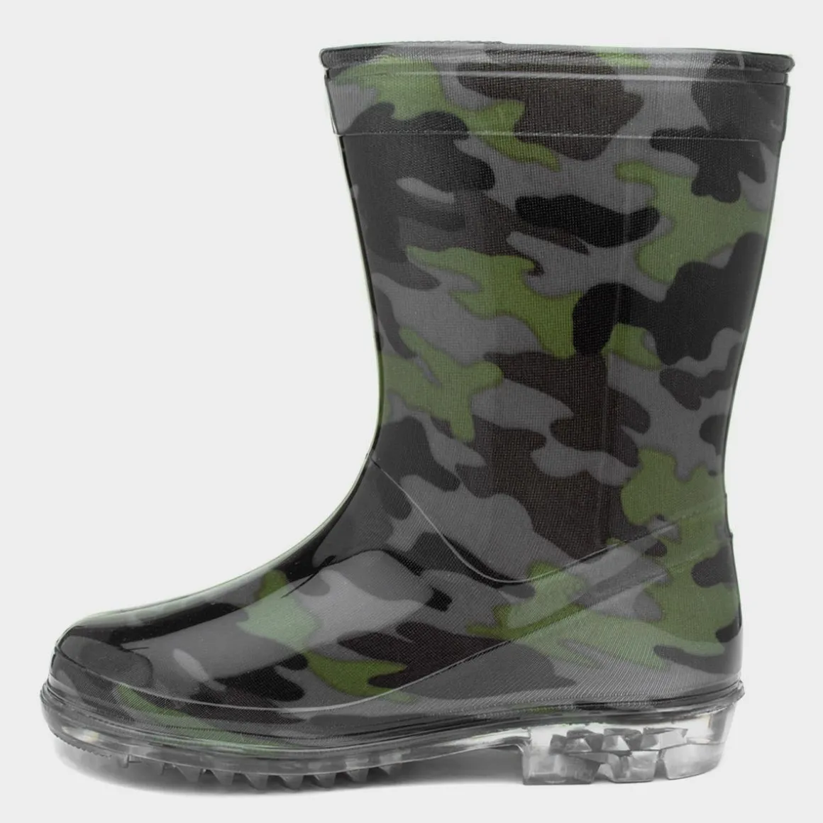 Tide Boys Black & Green Camouflage Welly