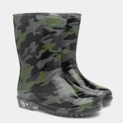 Tide Boys Black & Green Camouflage Welly