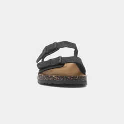 Totes Mens Black Double Buckle Sandal