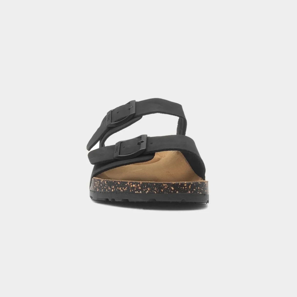 Totes Mens Black Double Buckle Sandal