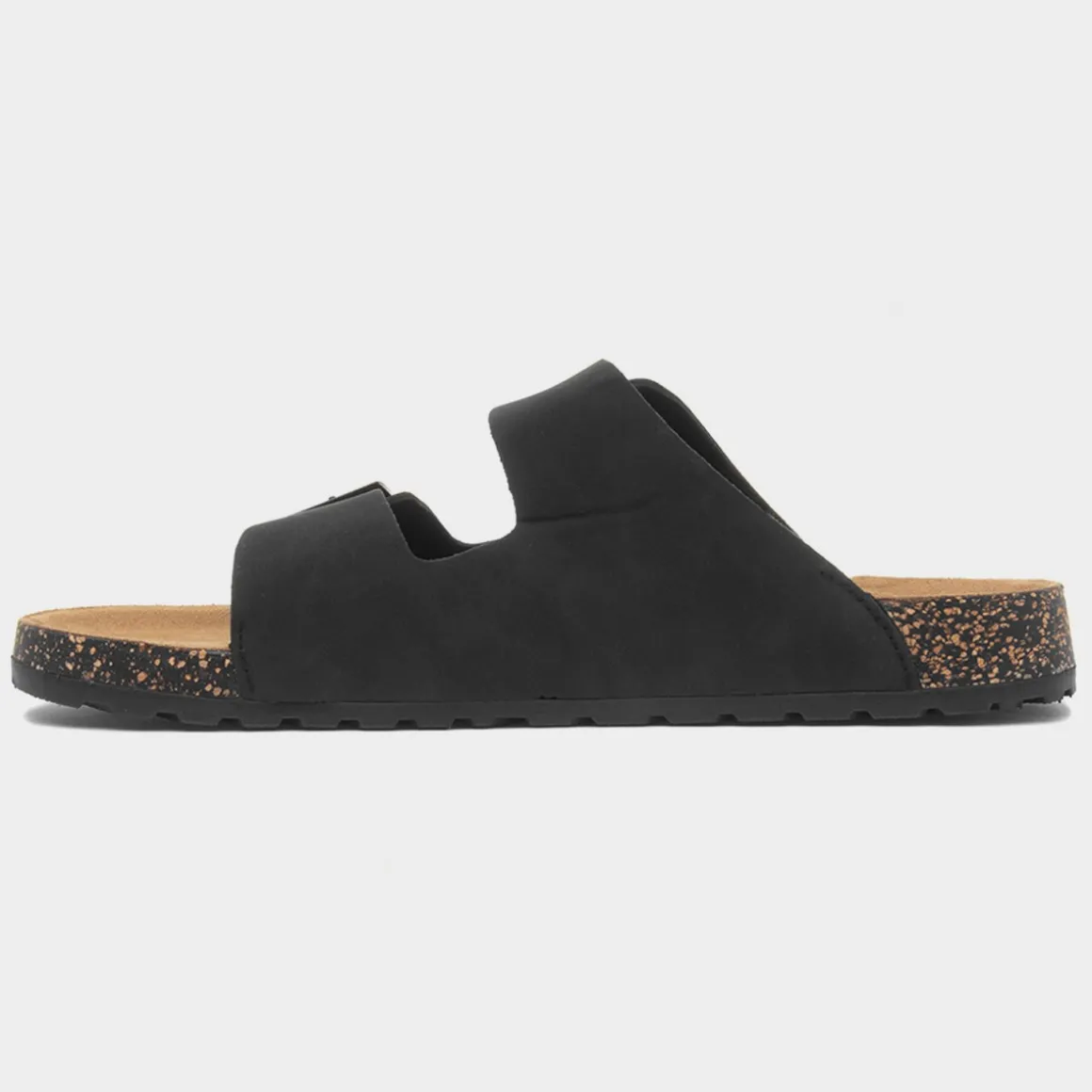 Totes Mens Black Double Buckle Sandal