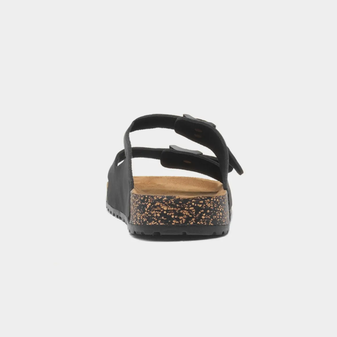 Totes Mens Black Double Buckle Sandal