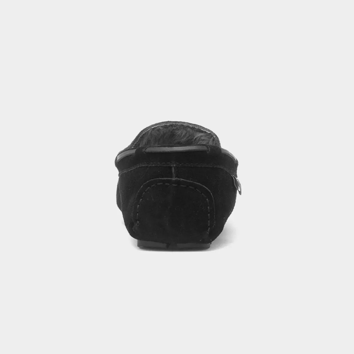 Totes Mens Black Moccasin Suede Slipper
