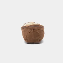 Totes Mens Tan Moccasin Suede Slipper