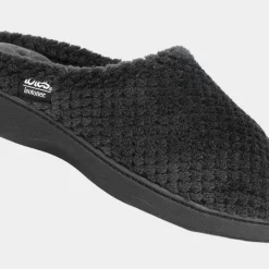 Totes Popcorn Terry Womens Black Slipper