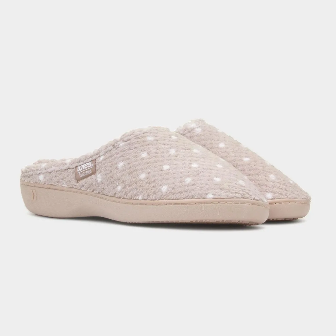 Totes Popcorn Terry Womens Beige Slipper