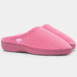 Totes Popcorn Terry Womens Pink Mule Slipper