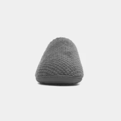 Totes Swept Back Popcorn Mens Grey Mule Slipper