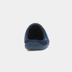 Totes Swept Back Popcorn Mens Navy Mule Slipper