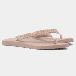 Totes Womens Nude Beaded Toe Post Sandal