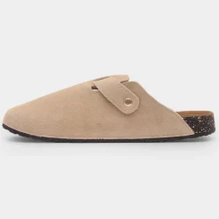 Totes Womens Sand Suede Mule Sandal