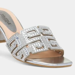 Truffle Billie Womens Silver Diamante Heel