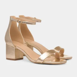 Truffle Blythe Womens Gold Heeled Sandal