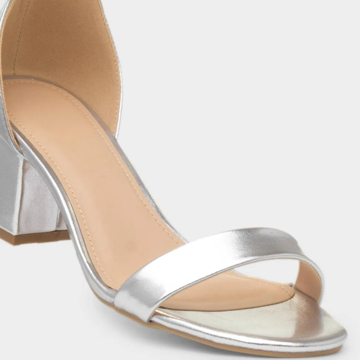 Truffle Blythe Womens Silver Heeled Sandal