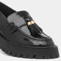Truffle Cherie Womens Black Patent Chunky Loafer