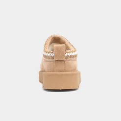 Truffle Chloe Womens Sand Faux Fur Shoe