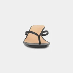Truffle Dua Womens Black Heeled Toe Post Sandal
