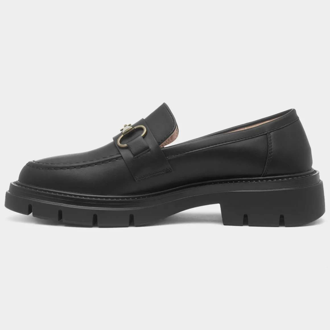 Truffle Eloise Womens Black Chunky Loafer