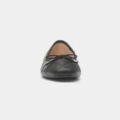 Truffle Faye Womens Black Wider Fit Ballerina