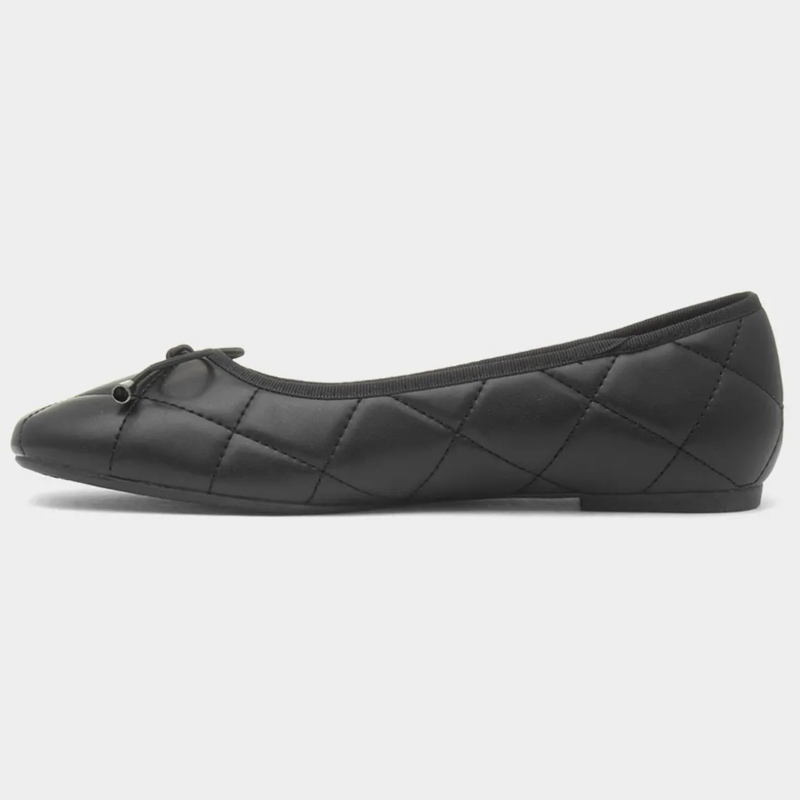 Truffle Faye Womens Black Wider Fit Ballerina