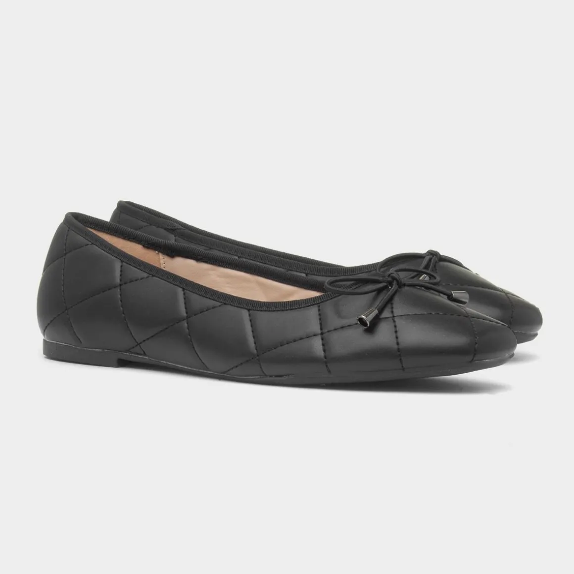 Truffle Faye Womens Black Wider Fit Ballerina