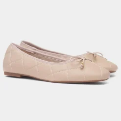 Truffle Faye Womens Nude Wider Fit Ballerina