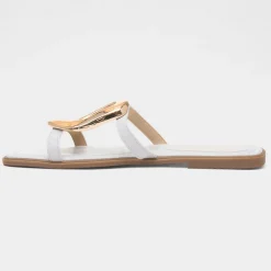 Truffle Fiona Womens White Mule Sandal