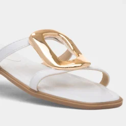 Truffle Fiona Womens White Mule Sandal