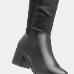Truffle Freya Womens Black Wide Fit Knee High Boot